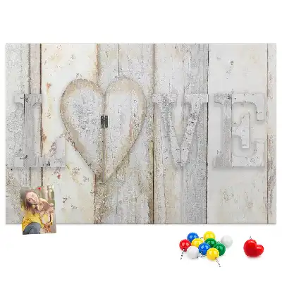 Printed Love Lettering Cork Memo Board