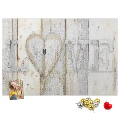 Printed Love Lettering Cork Memo Board