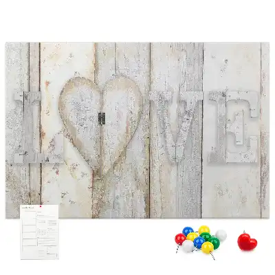 Printed Love Lettering Cork Memo Board