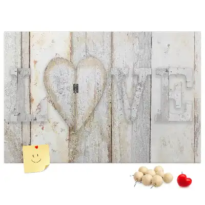 Printed Love Lettering Cork Memo Board