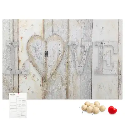 Printed Love Lettering Cork Memo Board