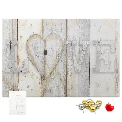 Printed Love Lettering Cork Memo Board