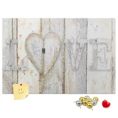 Printed Love Lettering Cork Memo Board
