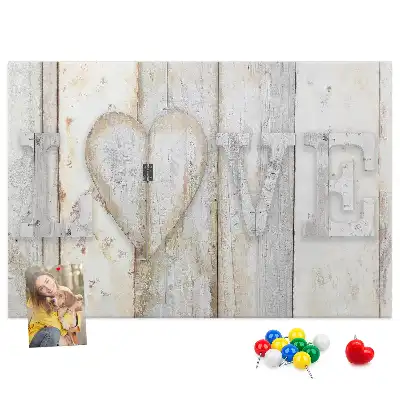 Printed Love Lettering Cork Memo Board