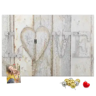 Printed Love Lettering Cork Memo Board