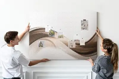 Line abstraction cork memo board