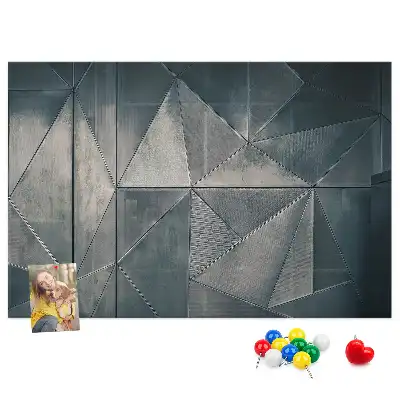 Metal Abstraction Printed Cork Memo Board