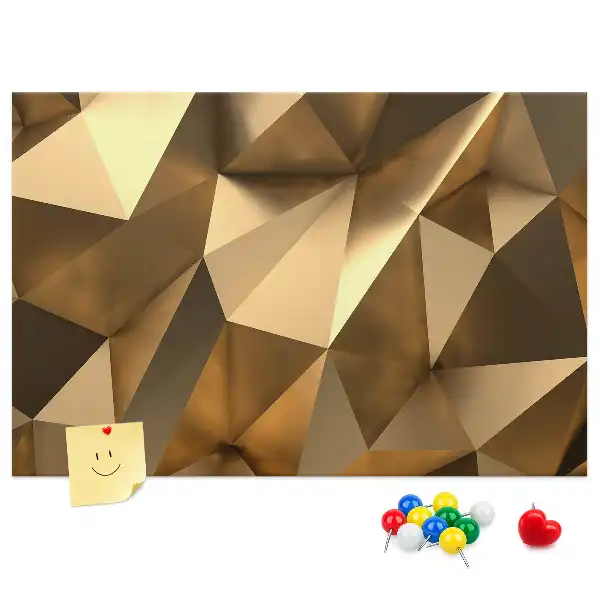 Cork memo board with abstract triangles design