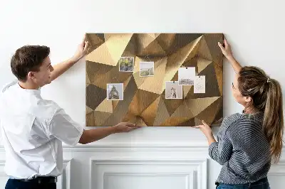 Cork memo board Triangles abstraction