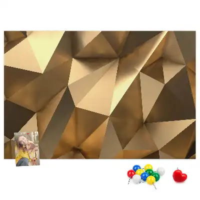Cork memo board with abstract triangles design