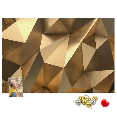 Cork memo board with abstract triangles design