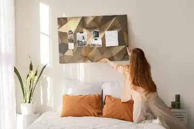 Cork memo board with abstract triangles design