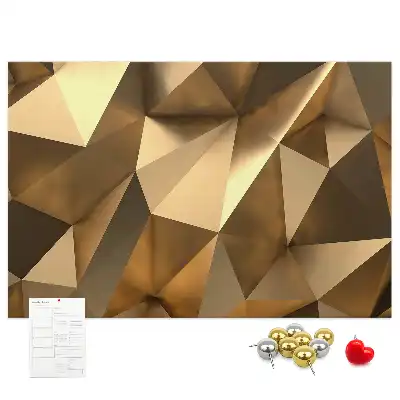 Cork memo board with abstract triangles design