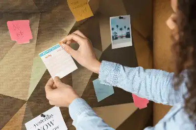 Cork memo board with abstract triangles design