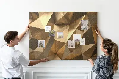 Cork memo board with abstract triangles design