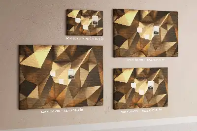 Cork memo board with abstract triangles design