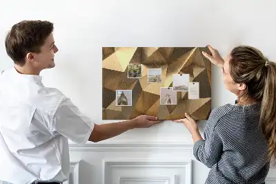 Cork memo board with abstract triangles design
