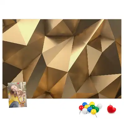 Cork memo board with abstract triangles design