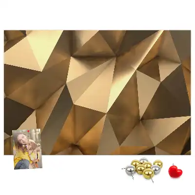 Cork memo board with abstract triangles design