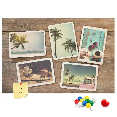 Printed Cork Board Polaroid photos