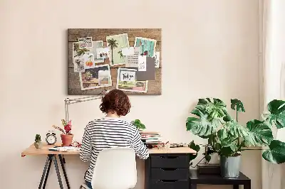 Printed Cork Board for Polaroid Photos