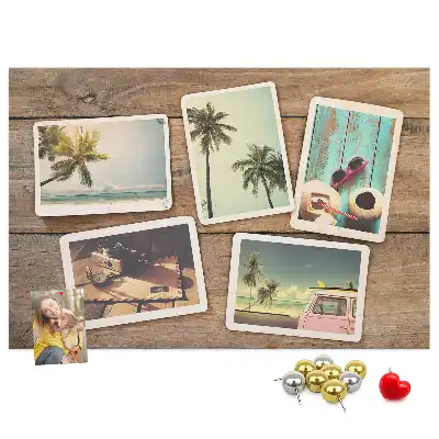 Printed Cork Board for Polaroid Photos