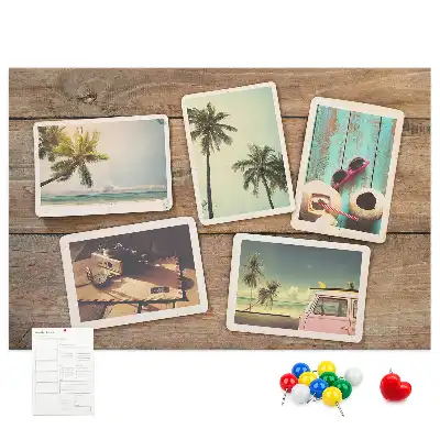 Printed Cork Board Polaroid photos