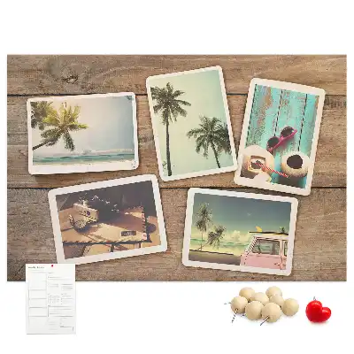 Printed Cork Board for Polaroid Photos