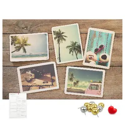 Printed Cork Board Polaroid photos