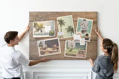 Printed Cork Board Polaroid photos