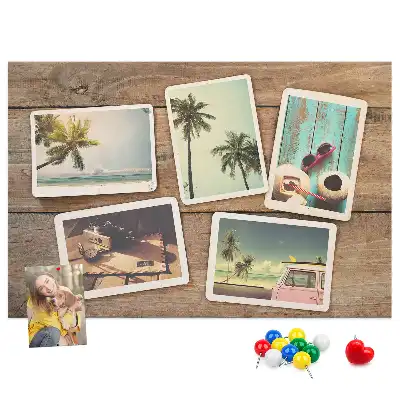 Printed Cork Board for Polaroid Photos