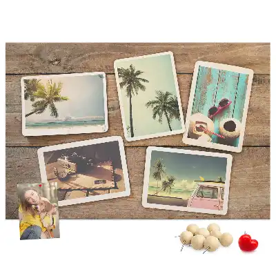 Printed Cork Board for Polaroid Photos