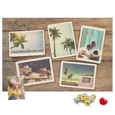 Printed Cork Board for Polaroid Photos