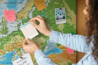 Printed Cork Memo Board Geography World Map