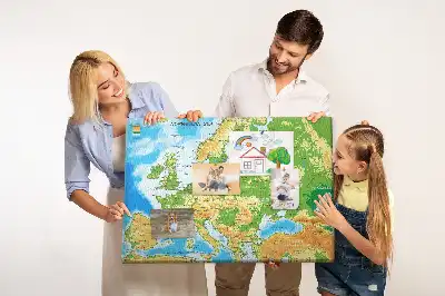 Printed Cork Memo Board Geography World Map