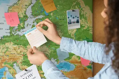 Printed Cork Memo Board Geography World Map