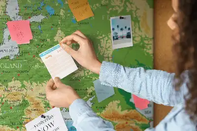 Printed Cork Memo Board Geography World Map