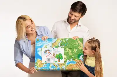 Printed Cork Memo Board Geography World Map