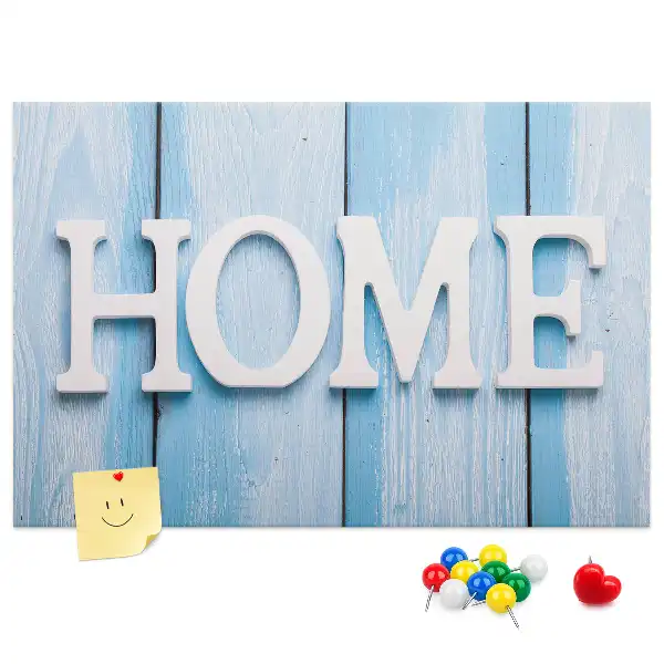 Cork memo board Home lettering