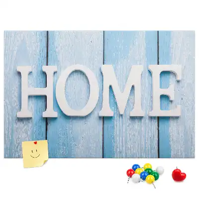 Cork memo board Home lettering