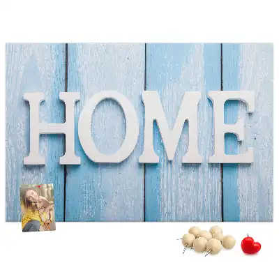 Cork memo board with Home lettering