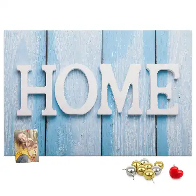 Cork memo board Home lettering