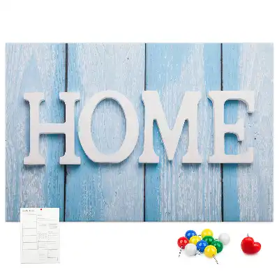 Cork memo board with Home lettering