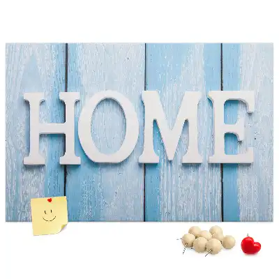 Cork memo board with Home lettering