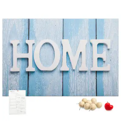 Cork memo board Home lettering