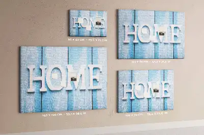 Cork memo board with Home lettering
