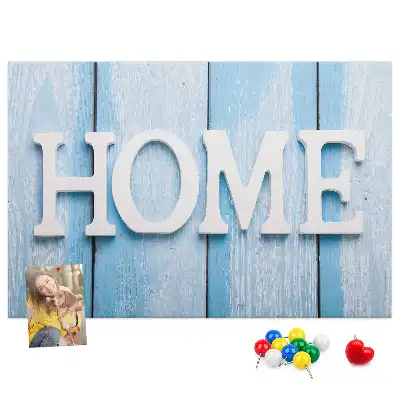 Cork memo board with Home lettering