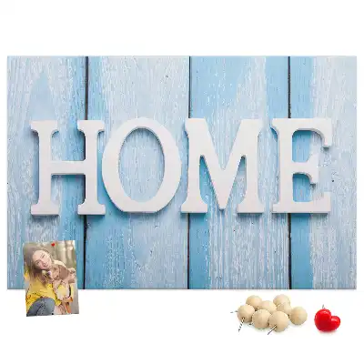 Cork memo board Home lettering