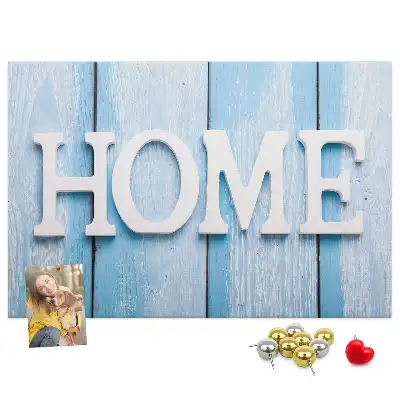 Cork memo board with Home lettering