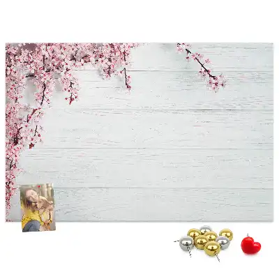 Printed Cork Board Spring flowers